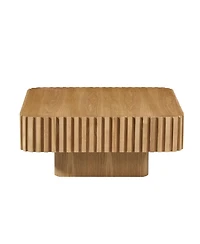 Streamdale Furniture Modern 35" Handcraft Drum Coffee Table - Natural