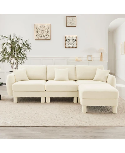 Streamdale Furniture Modern Boucle Sofa with Curved Arms