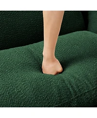 Streamdale FurnitureGreen Boucle 4-Seater Sofa with Shell Armrests