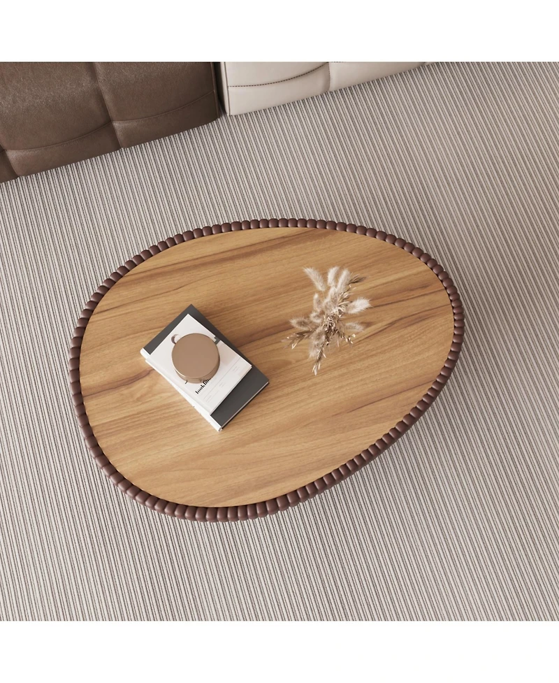 Streamdale Furniture + Marble Top + Leather + Coffee Table