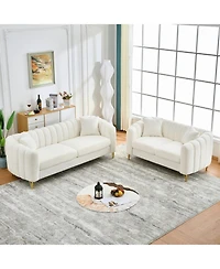 Streamdale Furniture Streamdale Oversized Chenille Sofa, Modern Tufted Couch