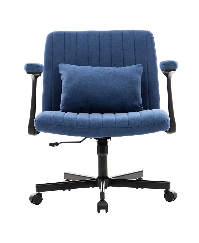 Streamdale Furniture Modern Linen Blue Criss Cross Armrest Office Chair - Product Details