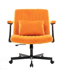 Streamdale Furniture Orange Velvet Criss Cross Office Chair