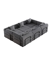 Streamdale Furniture + 6-Seater + Chenille + Convertible with Storage + Sofa Bed