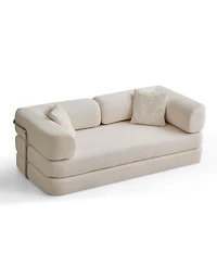 Streamdale Furniture 1 Pc. Fabric Upholstery Convertible with Blanket & Pillow Floor Sofa Bed