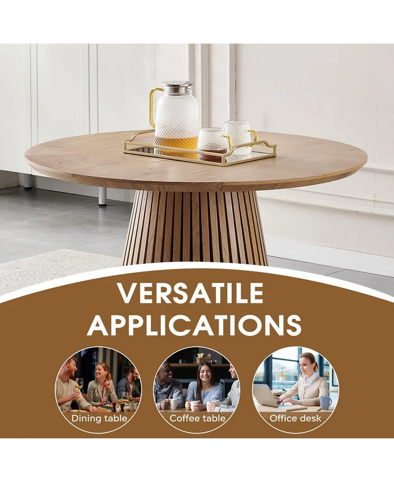 Streamdale Furniture Modern Round Wooden Dining Table - Space Saving