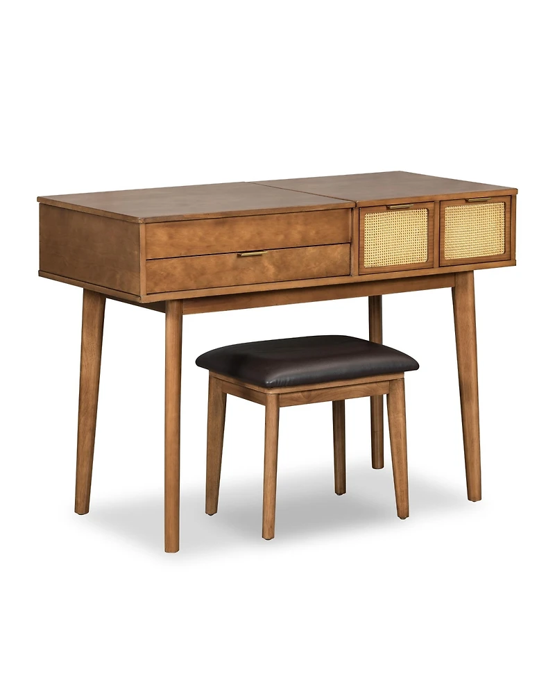 Streamdale Furniture Versatile Makeup Vanity Table with Hidden Mirror & Ample Storage