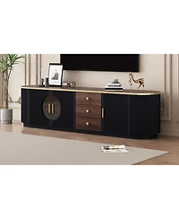 Streamdale Furniture 71" Modern Tv Stand - 3 Drawers, Shelf & Cabinets