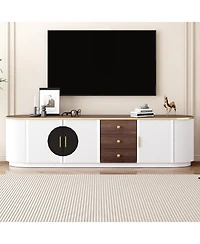 Streamdale Furniture 71" Modern Tv Stand - 3 Drawers, Shelf & Cabinets