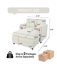 Streamdale Furniture Oversized Recliner Chair with Ottoman - Beige