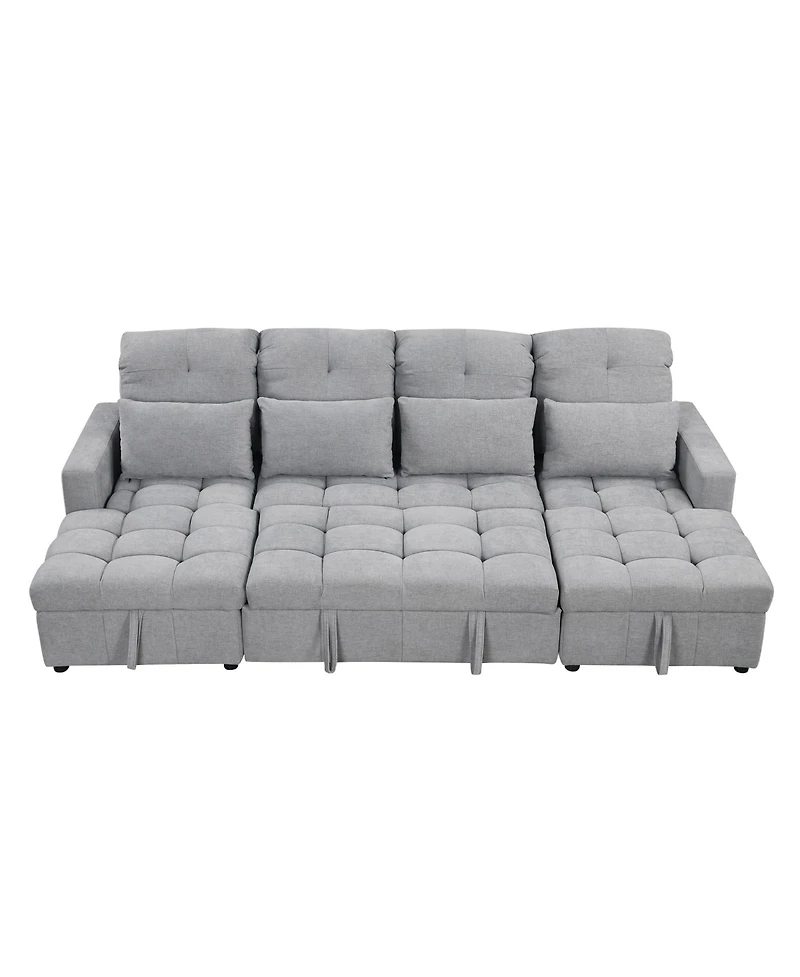 Streamdale Furniture Oversized Sectional Sofa Bed with Storage and Usb Ports