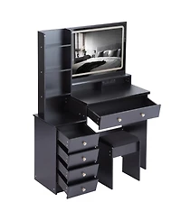 Streamdale Furniture Large Vanity Table with Charging Station and Led Mirror (41