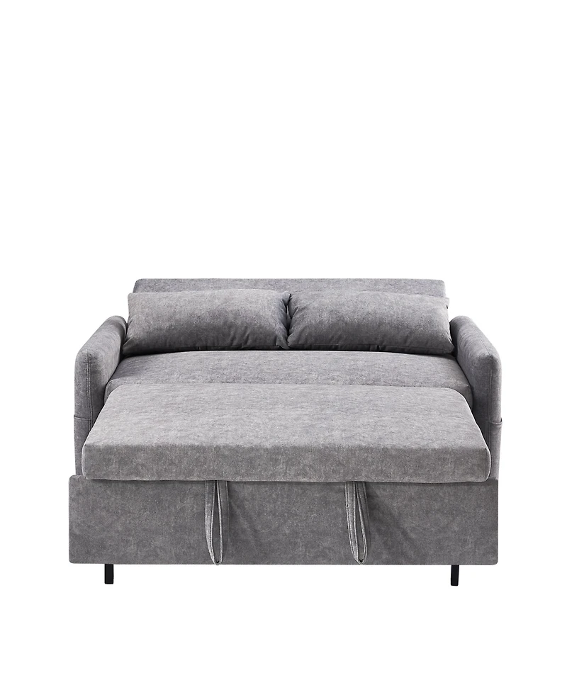 Streamdale Furniture 55" Pull Out Sofa Bed with Adjustable Back, Storage, Pillows, Usb