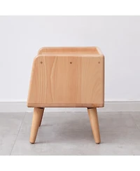 Streamdale European Beechwood Bedside Table Modern, Nordic Storage Cabinet