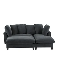 Streamdale Furniture 83" Sectional Sofa with Storage Ottoman & Pillows
