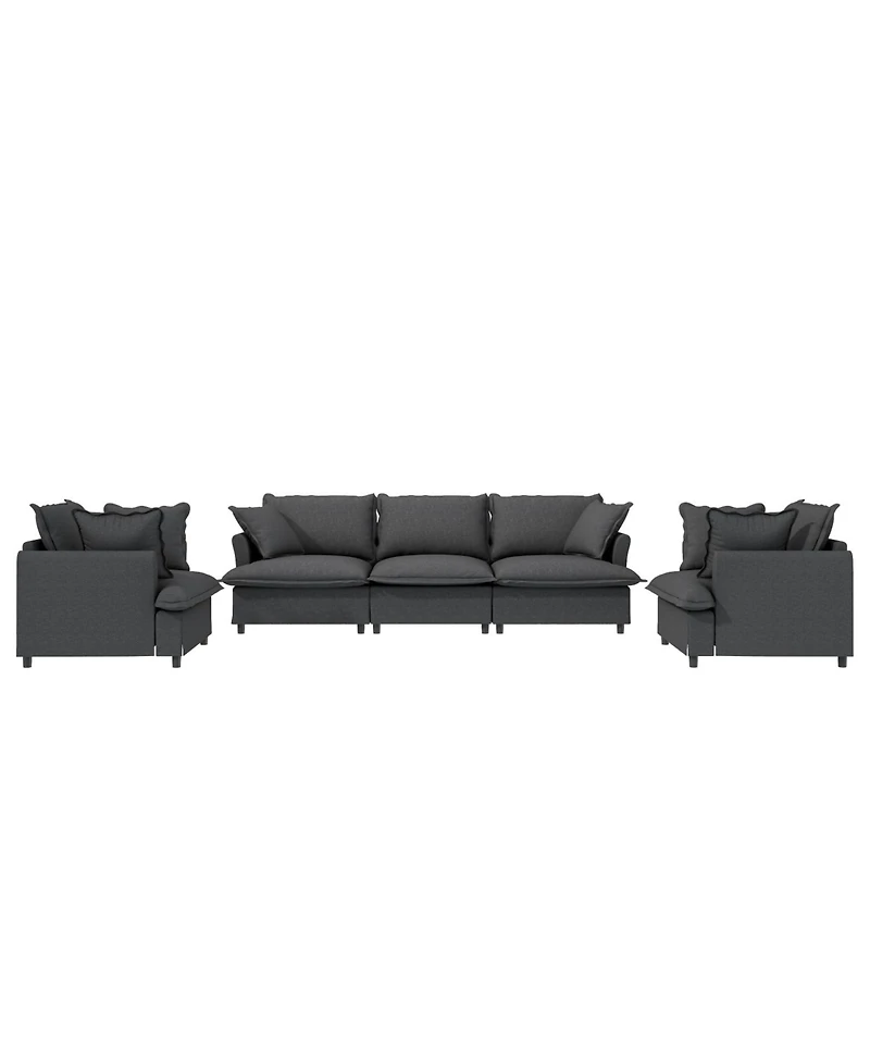 Streamdale Furniture Chenille Sectional Sofa Set - 3 Seater Sofa & 2 Armchairs