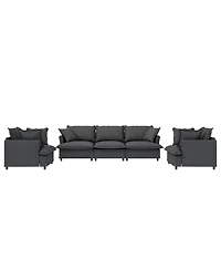 Streamdale Furniture Chenille Sectional Sofa Set - 3 Seater Sofa & 2 Armchairs