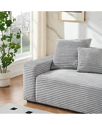 Streamdale Furniture 104" Grey Corduroy 4-Seat Sofa with Pillows