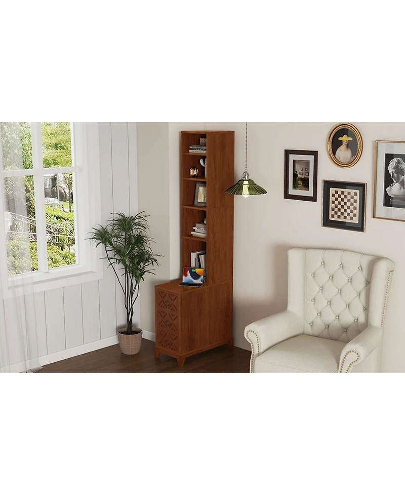 Streamdale Furniture End Table with 3 Drawers & 4 Shelves