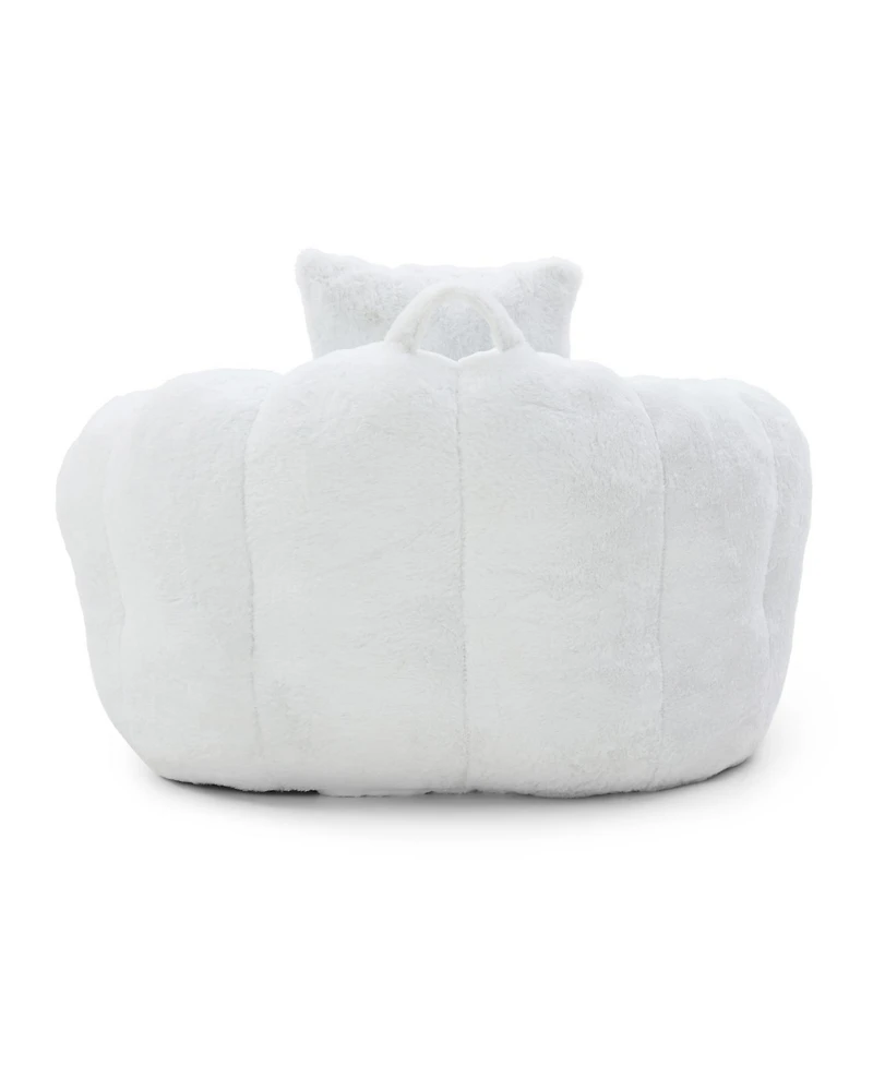 Streamdale Furniture Giant Faux Fur Bean Bag Chair with Footstool