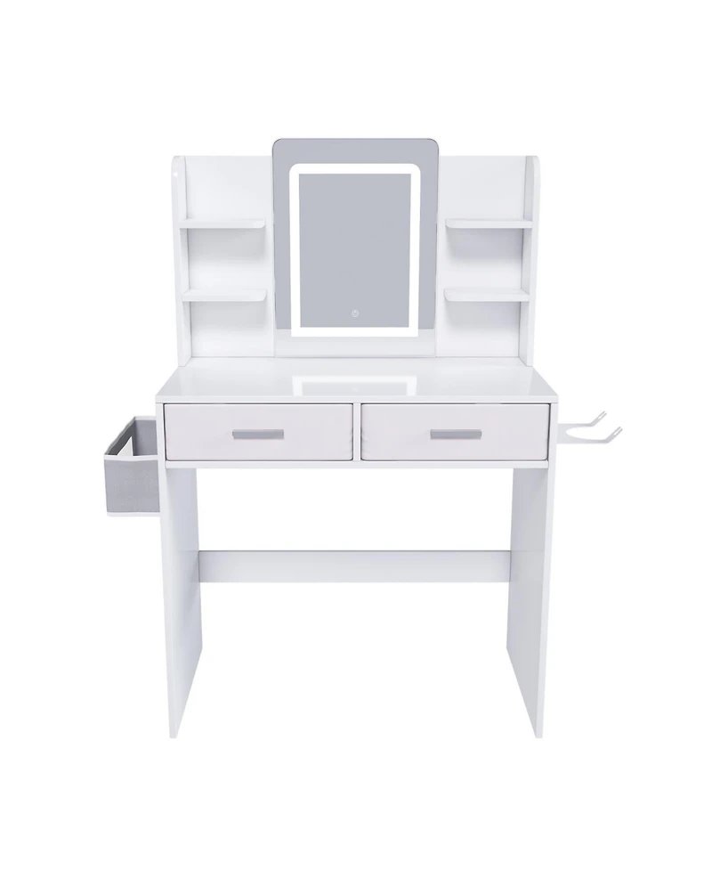 Streamdale Furniture Led Vanity Mirror Dressing Table with Lights & Storage