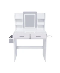 Streamdale Furniture Led Vanity Mirror Dressing Table with Lights & Storage