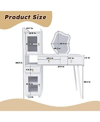 Streamdale Furniture Vanity Dressing Table with Led Mirror & Storage