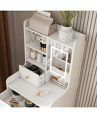 Streamdale Furniture Led Mirror Vanity Set