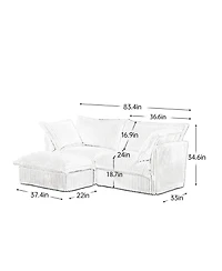 Streamdale Furniture Slipcovered Sectional Sofa with Ottoman