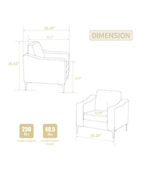 Streamdale Furniture Convertible Corduroy Sectional Sofa - Beige