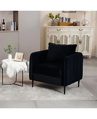 Streamdale Furniture Velvet Accent Chair with Metal Legs