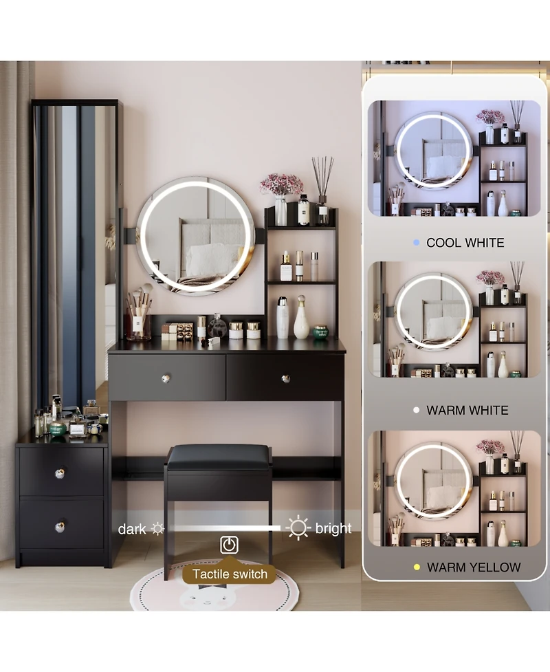 Streamdale Furniture Led Vanity Table Set