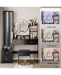 Streamdale Furniture Led Vanity Table Set