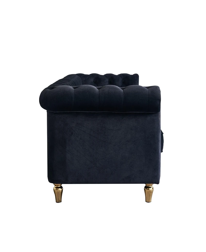Streamdale Furniture Chesterfield Velvet Sofa 84.65 inch for Living Room