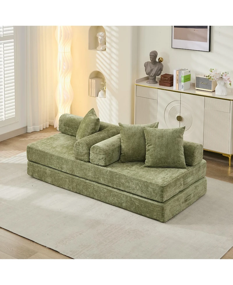 Streamdale Furniture Streamdale Comfy Convertible Folding Mattress Couch - Green