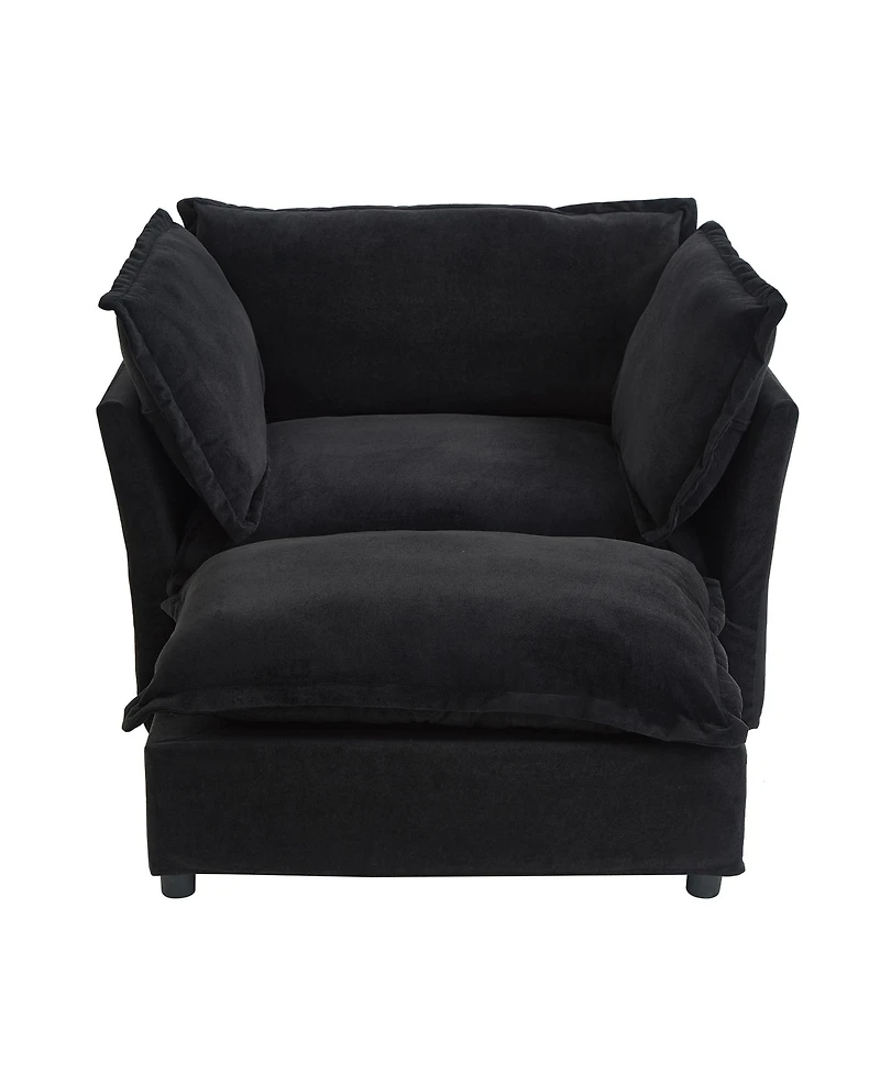 Streamdale Furniture Cozy Armchair Sofa with Ottoman