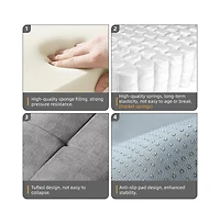 Streamdale Furniture Modern Chenille Sectional Sofa with 8 Pillows, Diy Combination, Grey