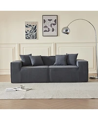 Streamdale Furniture Corduroy Modular Loveseat Sofa - Compact Sectional Couch