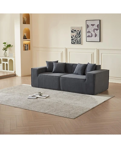 Streamdale Furniture Corduroy Modular Loveseat Sofa - Compact Sectional Couch