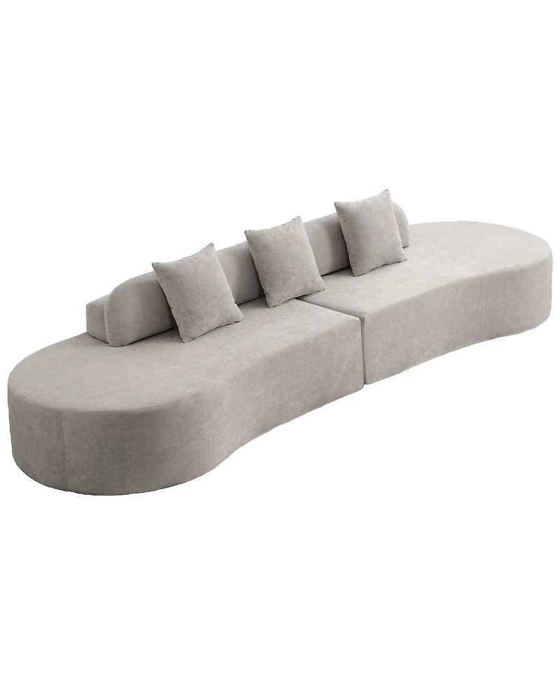 Streamdale Furniture Modern Curved Terrycloth Sofa w/ Pillows