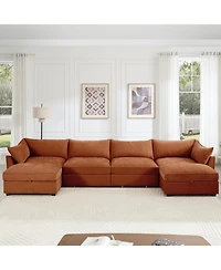 Streamdale Furniture U Shape Sectional Sofa with Ottomans & Storage