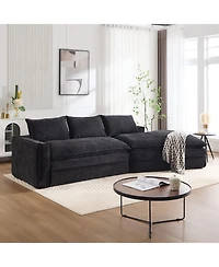 Streamdale Furniture Modern Minimalist Sectional Sofa with Chaise - Black