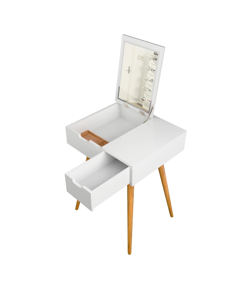 Streamdale Furniture Makeup Vanity Table with Flip Top Mirror & 2 Drawers