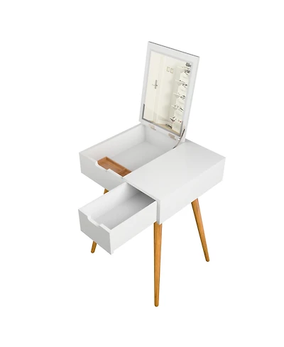 Streamdale Furniture Makeup Vanity Table with Flip Top Mirror & 2 Drawers