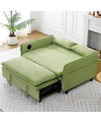 Streamdale Furniture Green Multi-Functional Sofa Bed with Adjustable Armrests & Backrests