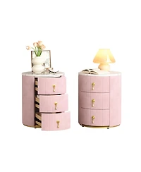 Streamdale Furniture Streamdale Pink Upholstered Nightstand Set (2)