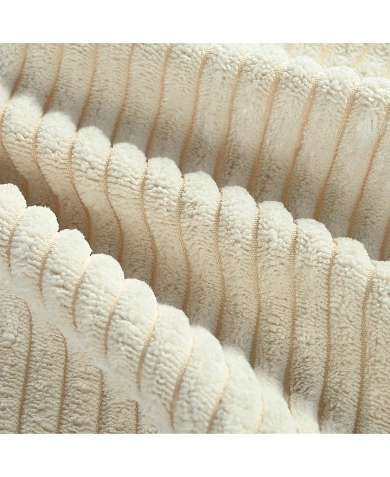 Streamdale Furniture Reversible Corduroy Sectional Sofa with Storage Chaise & Usb