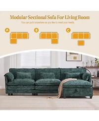 Streamdale Furniture Oversized Sectional Sofa Cloud Couch w/ Ottoman