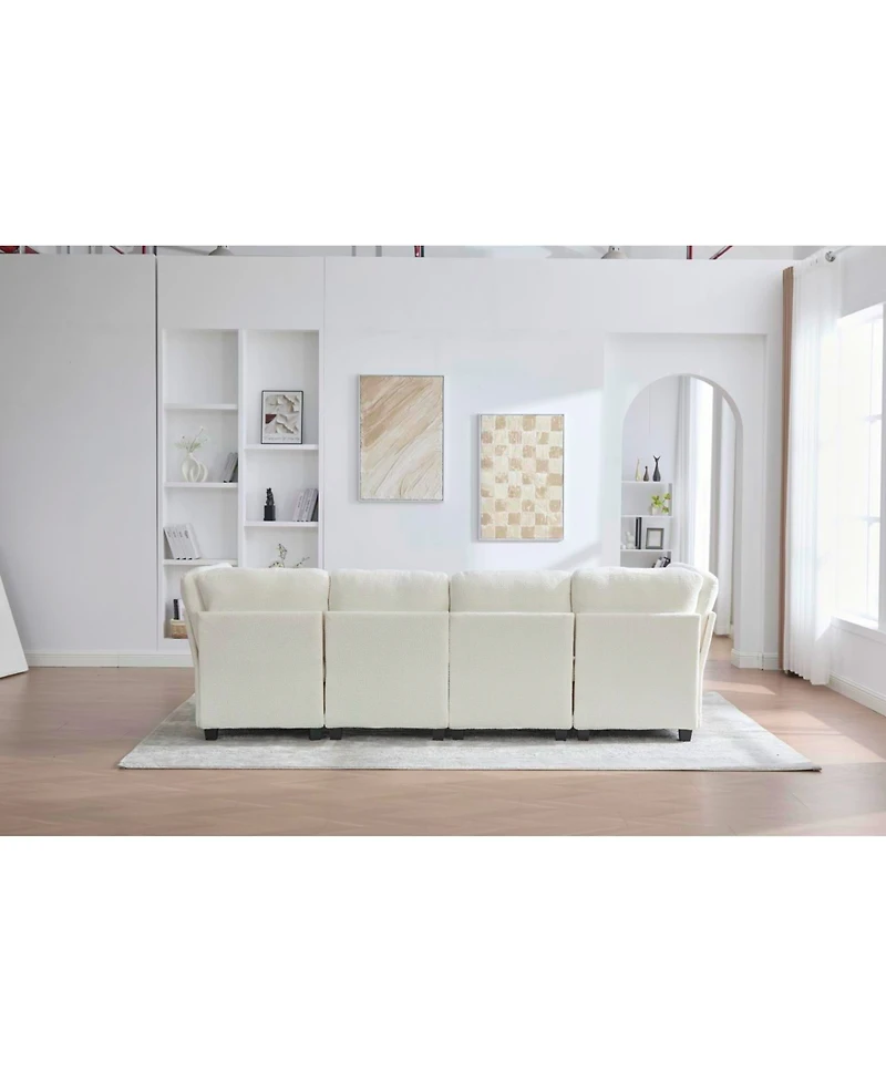 Streamdale Furniture Modular Sectional Sofa- Convertible 6-Seat Couch with Chaise & Ottoman