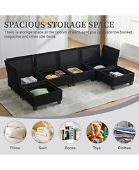 Streamdale Modular Sectional Sofa- Convertible 6-Seat Couch with Chaise & Ottoman